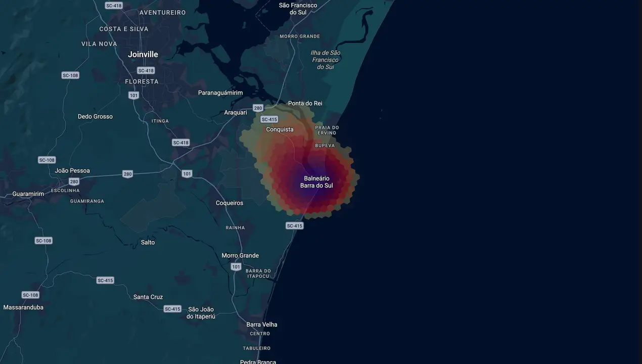 Mapa eleitoral de Ademar Borges