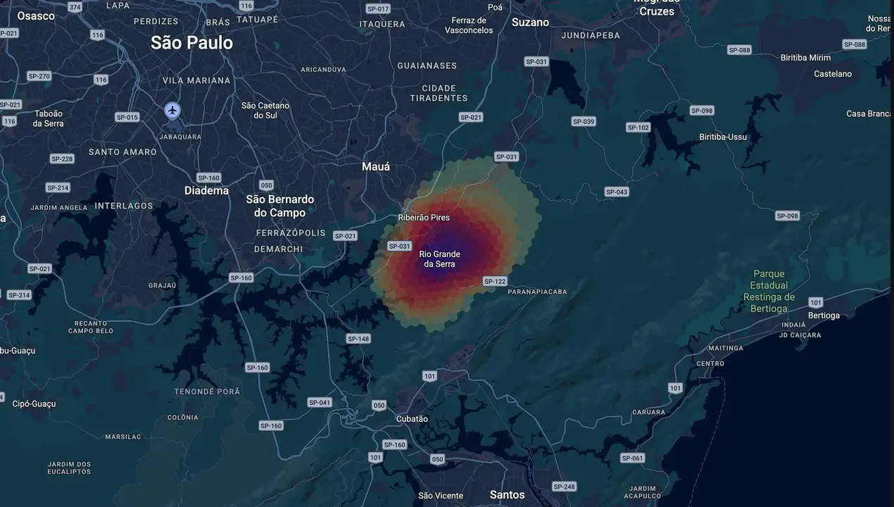 Mapa eleitoral de Akira Auriani