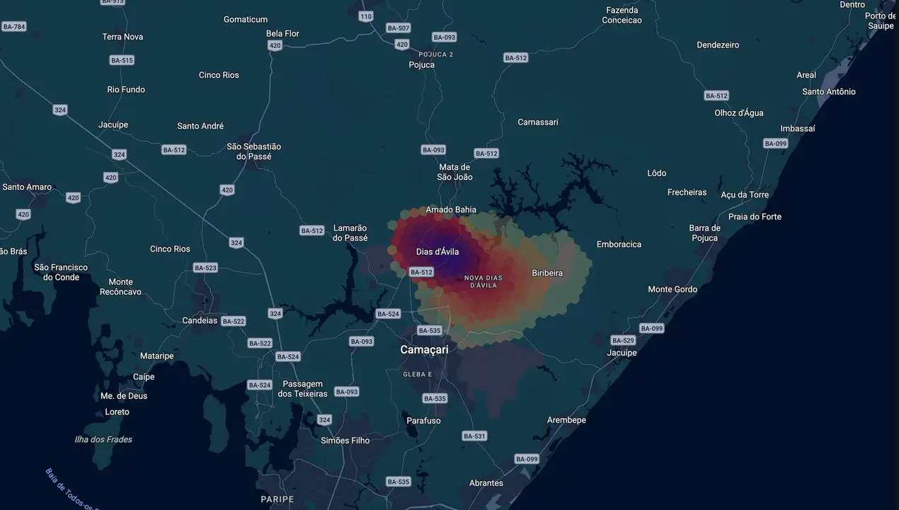 Mapa eleitoral de Alberto Castro