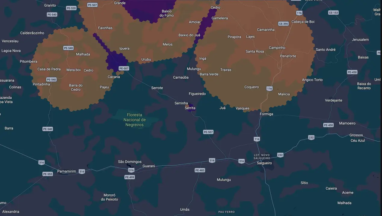 Mapa eleitoral de Aleudo Benedito