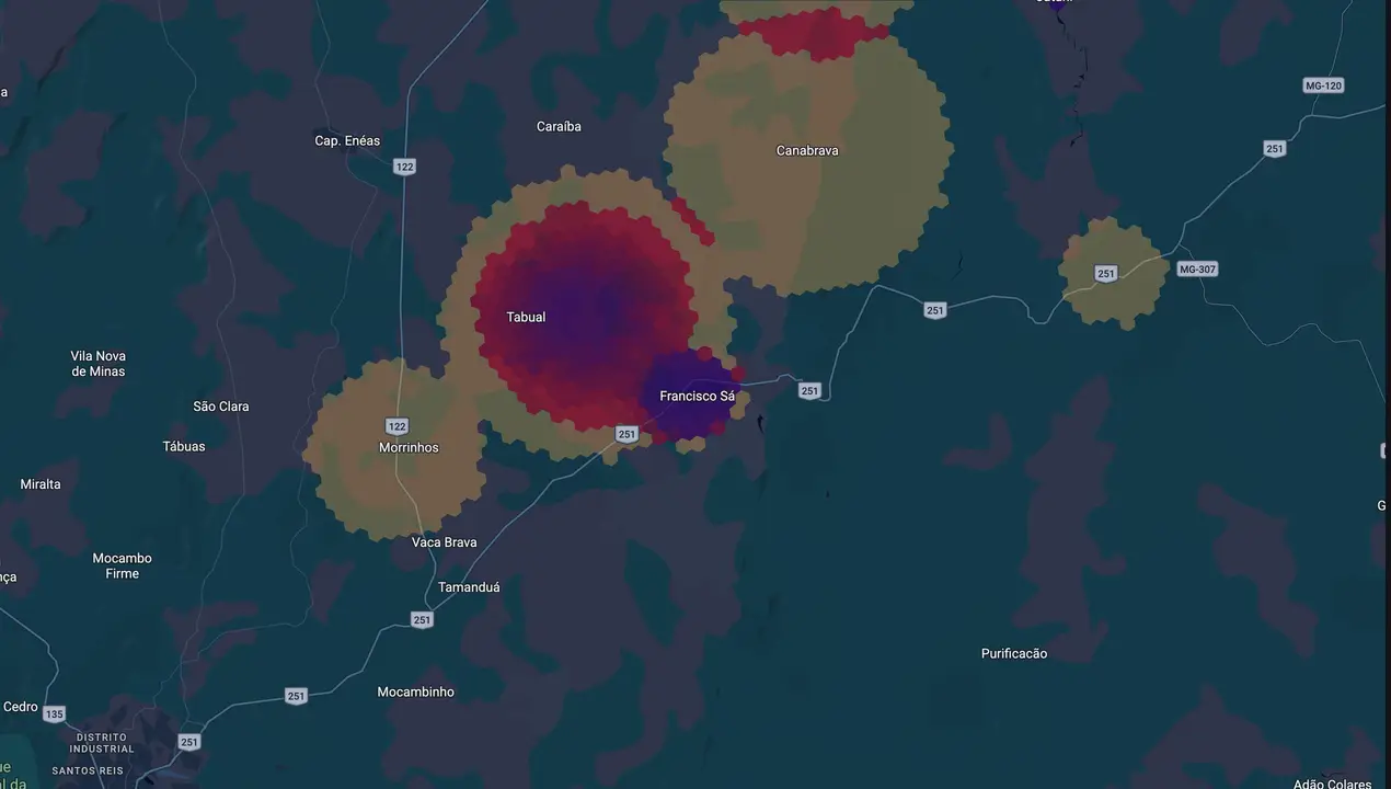 Mapa eleitoral de Alini Bicalho