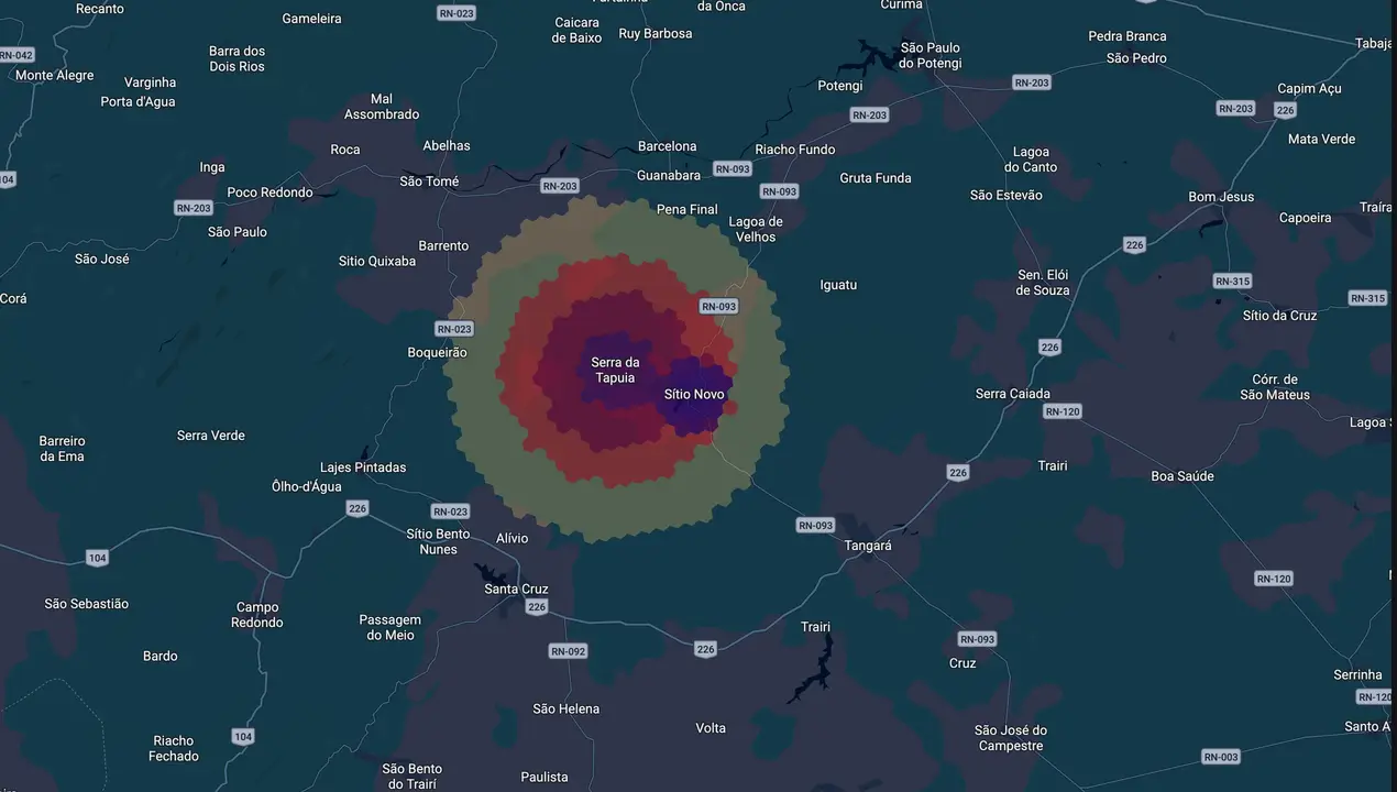 Mapa eleitoral de Andrezza Brasil