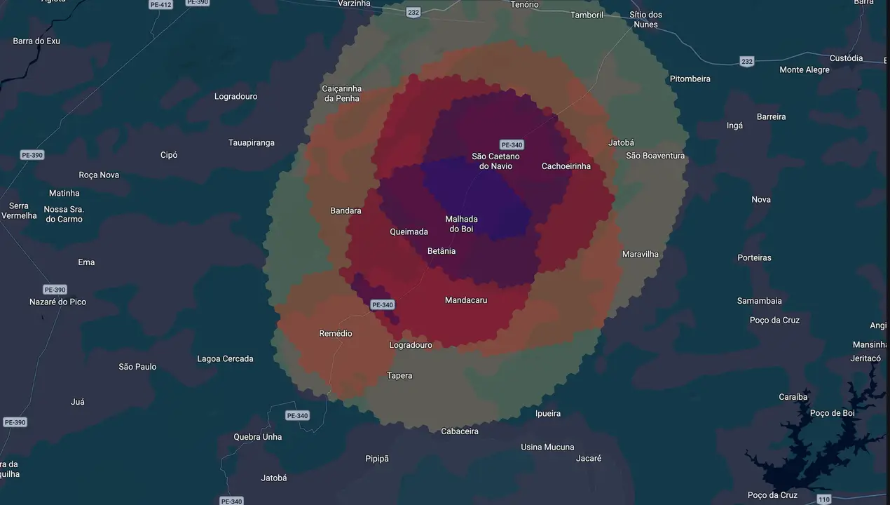 Mapa eleitoral de Bebe Água