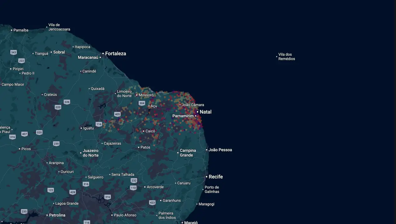 Mapa eleitoral de Benes Leocádio