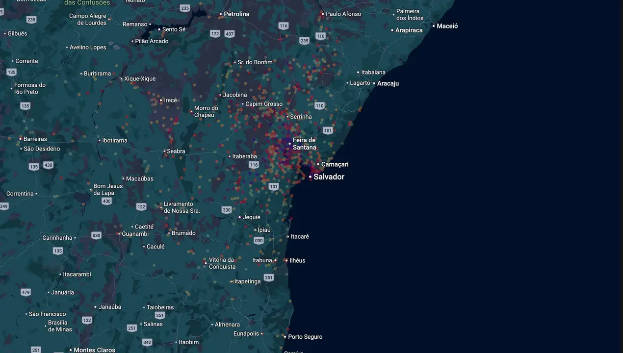 Mapa eleitoral de Binho Galinha