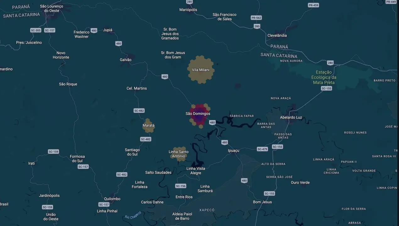 Mapa eleitoral de Brunetto
