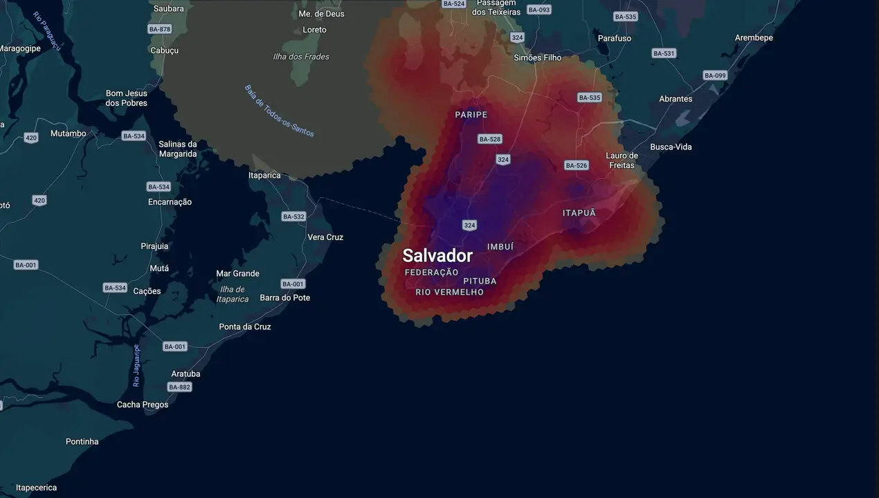 Mapa eleitoral de Bruno Reis