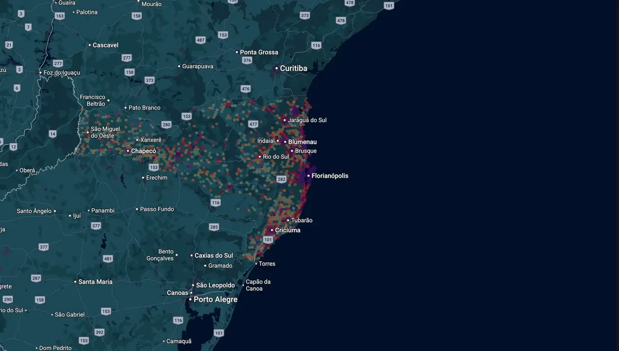 Mapa eleitoral de Bruno Souza