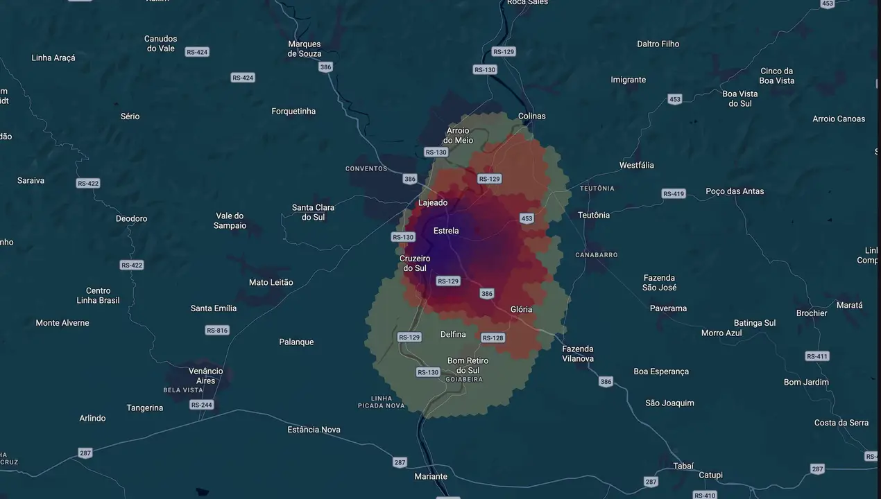 Mapa eleitoral de Carine Schwingel
