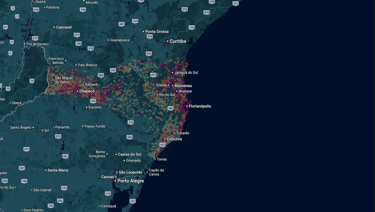 Mapa eleitoral de Carol de Toni