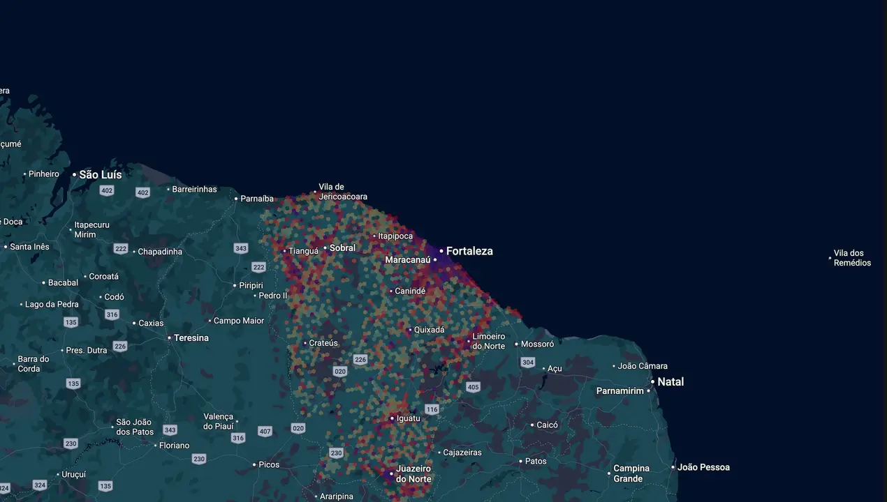 Mapa eleitoral de Célio Studart