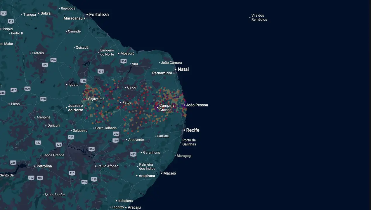 Mapa eleitoral de Efraim Filho