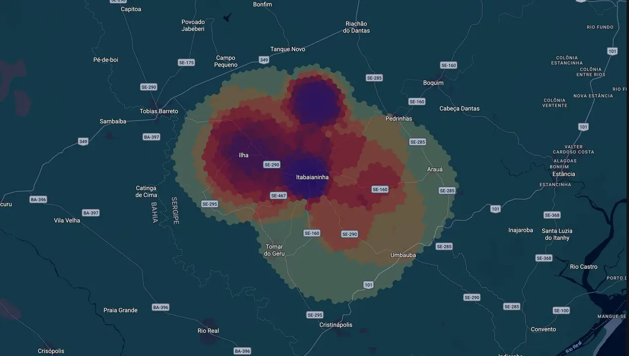 Mapa eleitoral de Eraldo do Frigorífico