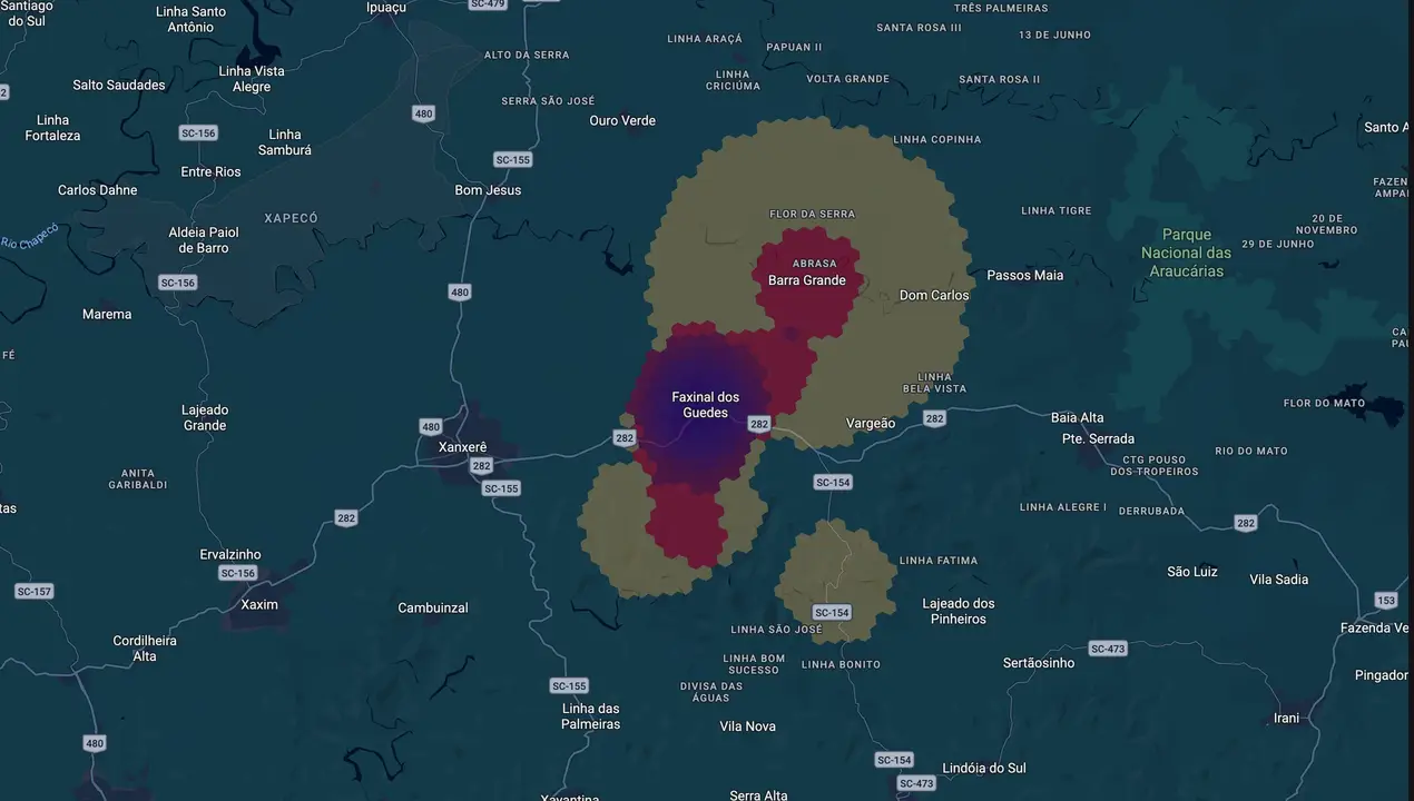 Mapa eleitoral de Jader Danielli