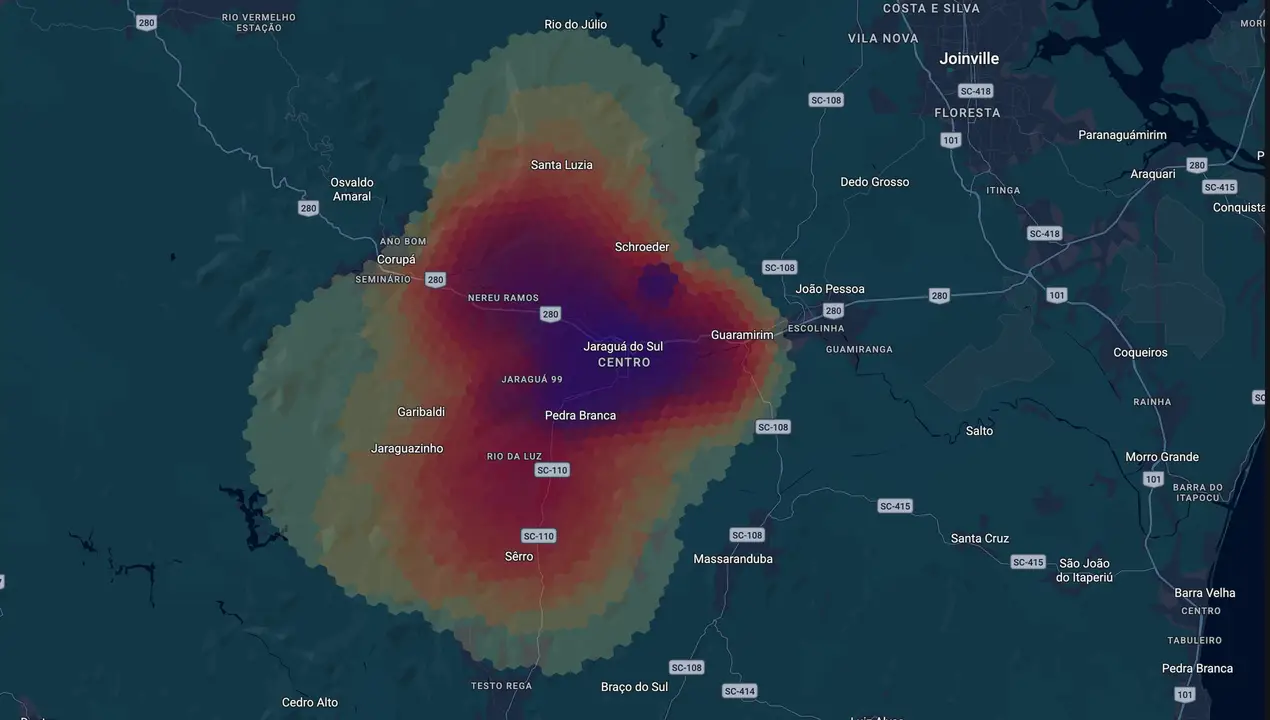Mapa eleitoral de Jair Franzner