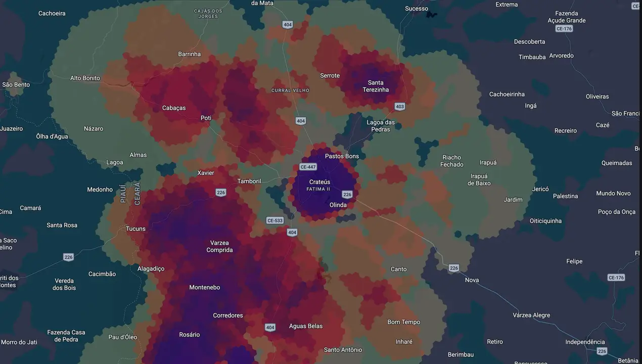 Mapa eleitoral de Janaina Farias
