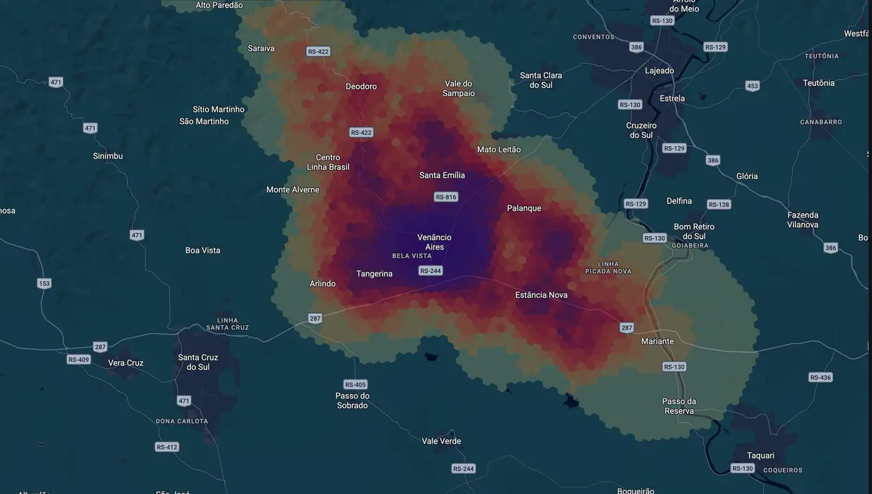 Mapa eleitoral de Jarbas da Rosa