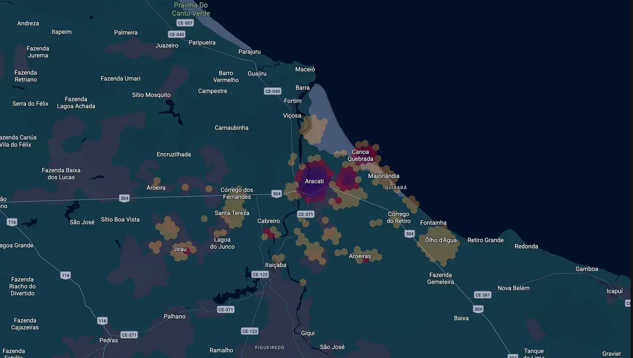 Mapa eleitoral de João Eudes