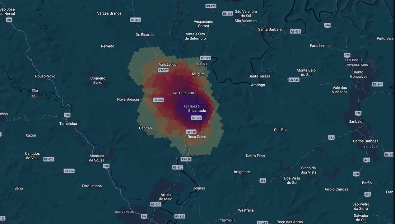 Mapa eleitoral de Jonas Calvi