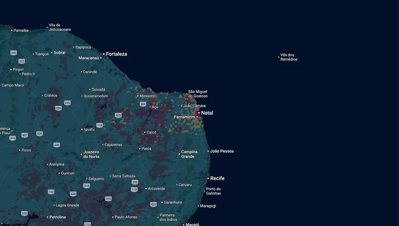 Mapa eleitoral de Nelter Queiroz