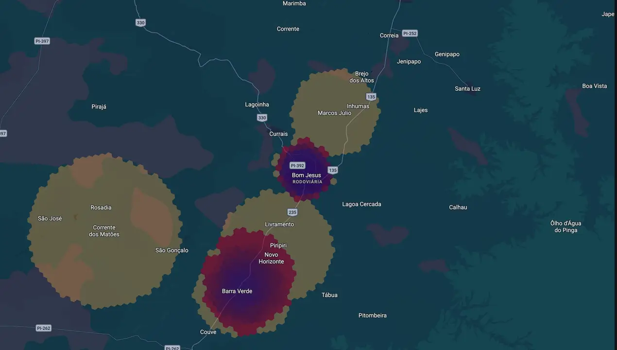 Mapa eleitoral de Nestor Elvas