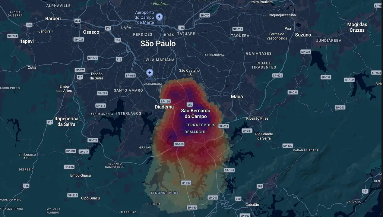 Mapa eleitoral de Orlando Morando