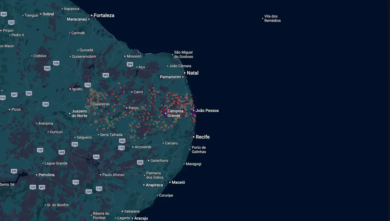 Mapa eleitoral de Pedro Cunha Lima