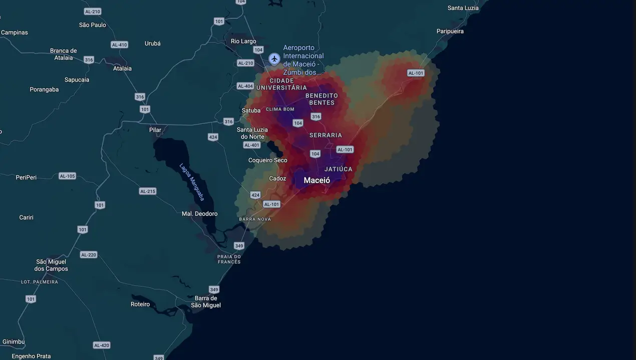 Mapa eleitoral de Rafael Brito