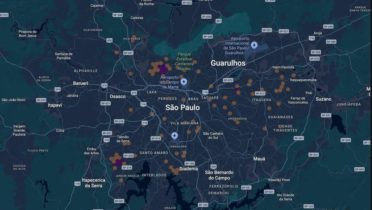Mapa eleitoral de Rafael Caliu