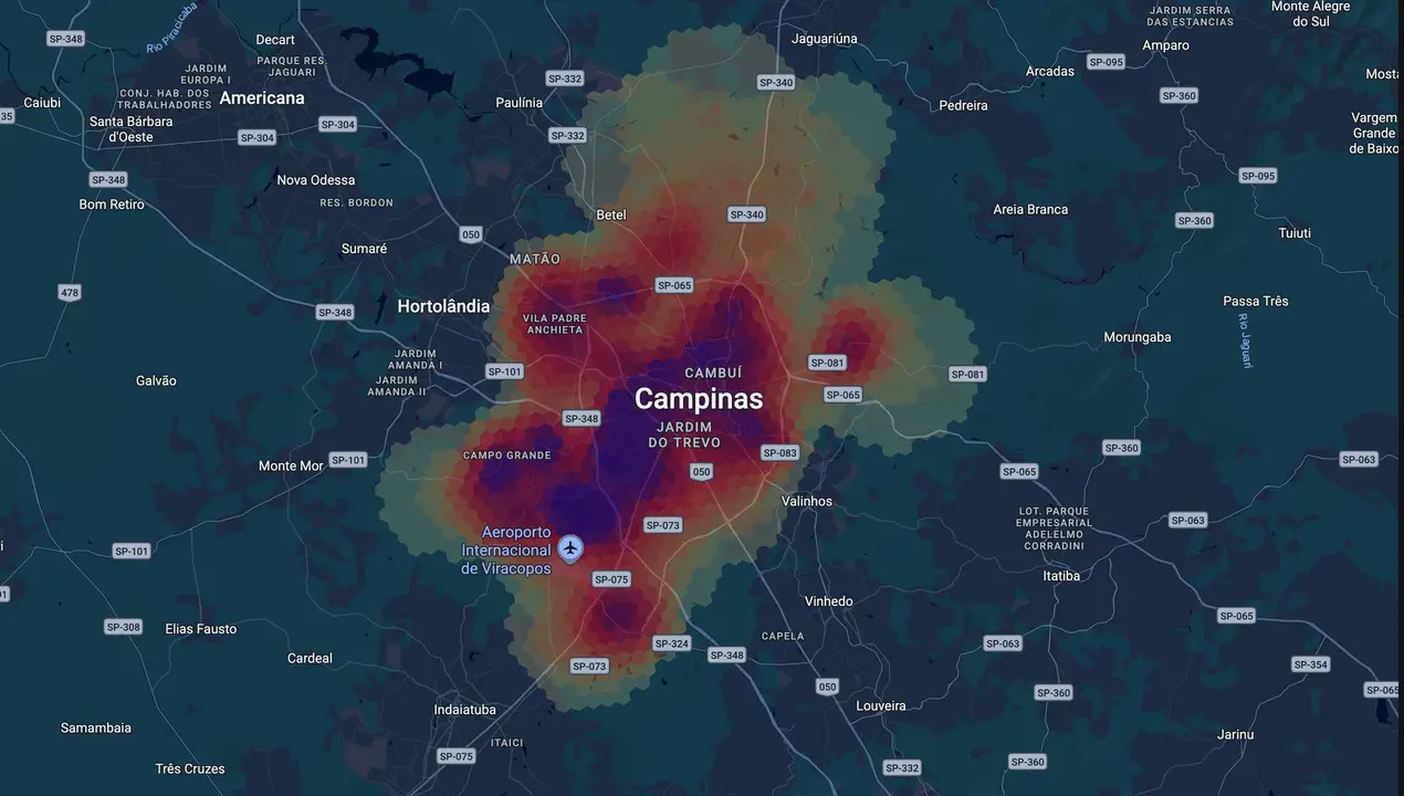 Mapa eleitoral de Rafa Zimbaldi