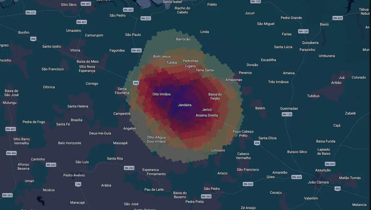 Mapa eleitoral de Reginaldo Vitorino
