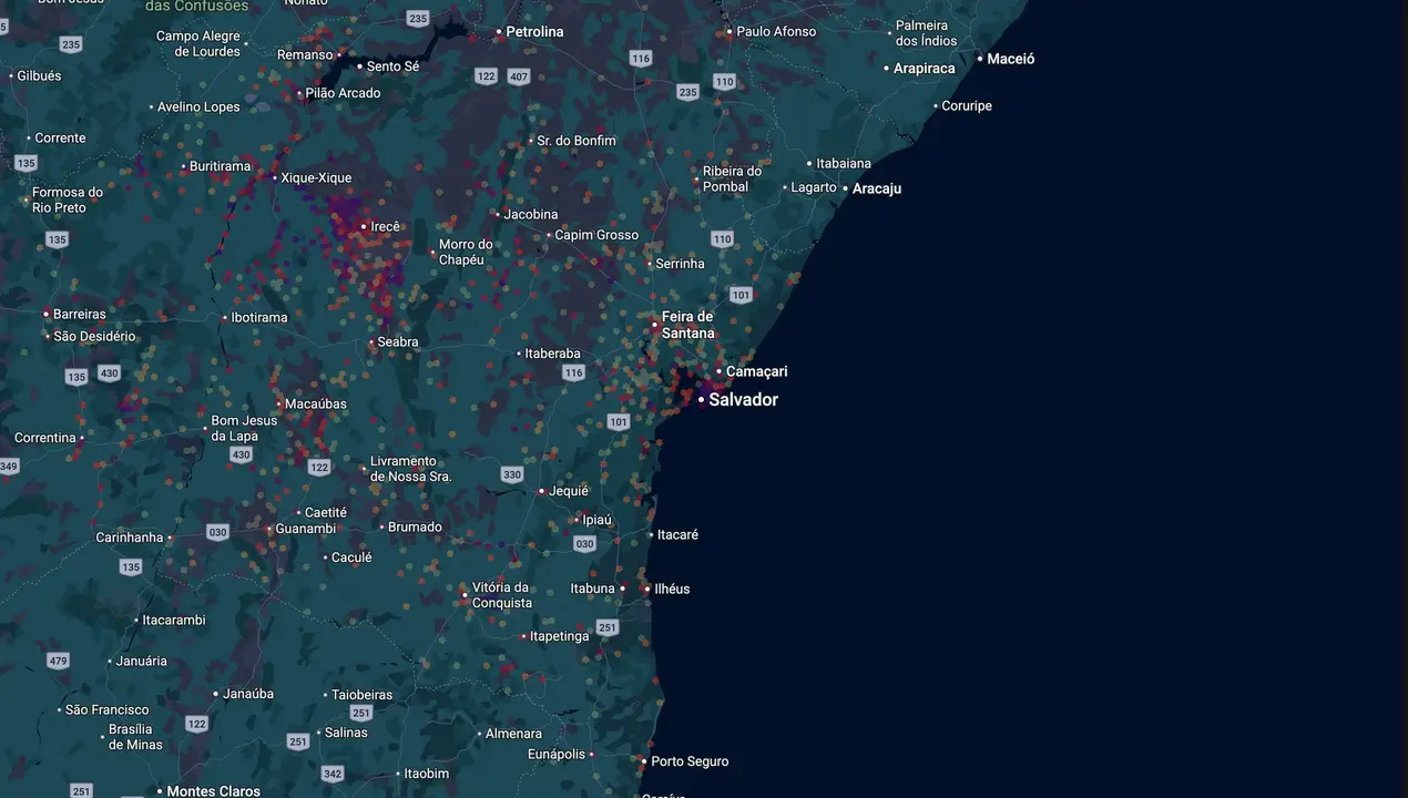 Mapa eleitoral de Reinaldo Braga