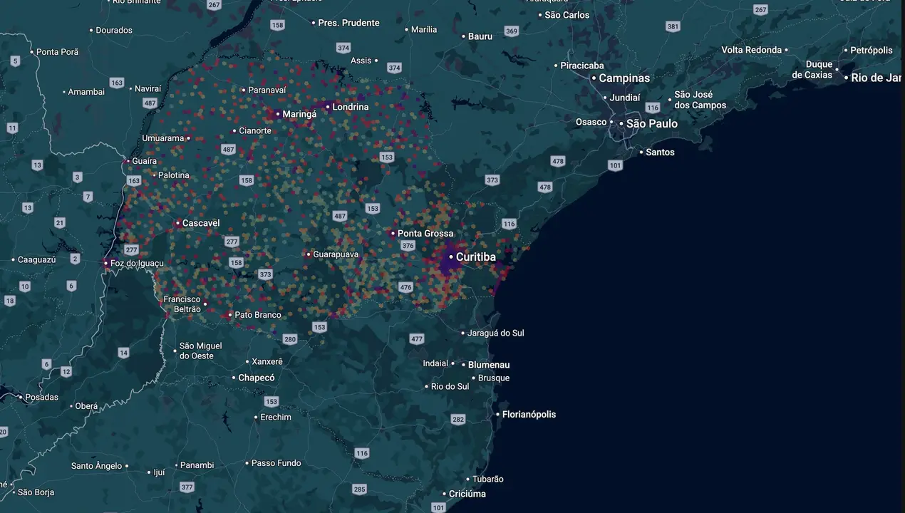 Mapa eleitoral de Requião Filho