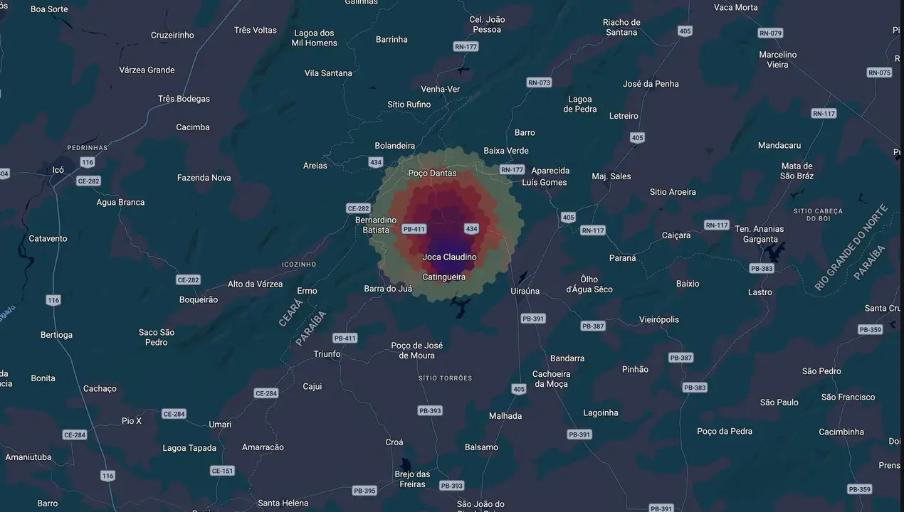 Mapa eleitoral de Rinaldo Cipriano