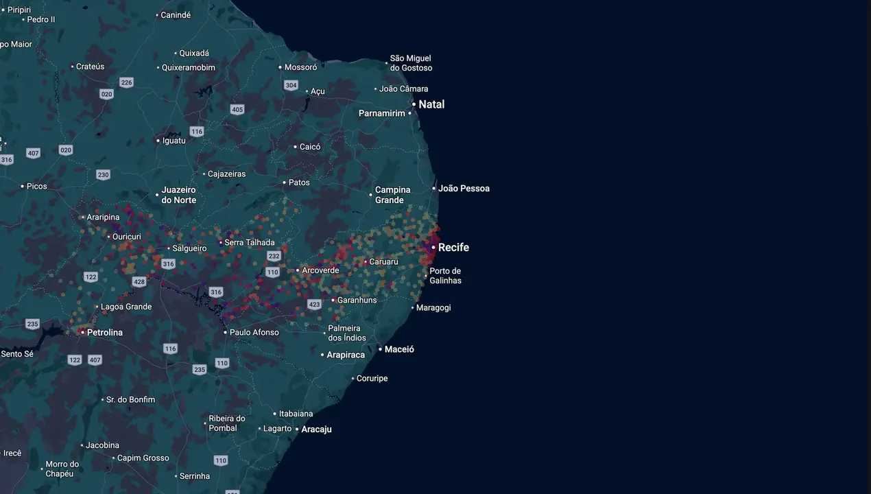 Mapa eleitoral de Rodrigo Novaes