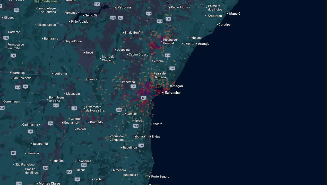 Mapa eleitoral de Rogério Andrade