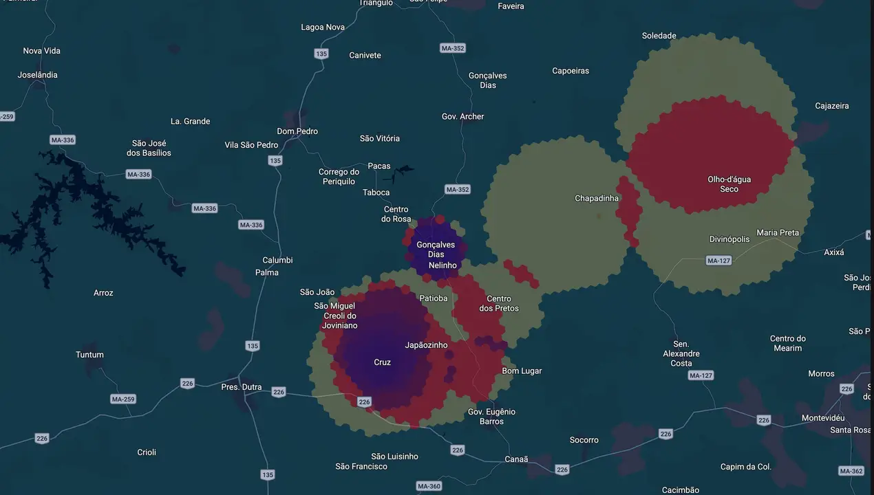 Mapa eleitoral de Suane Dias