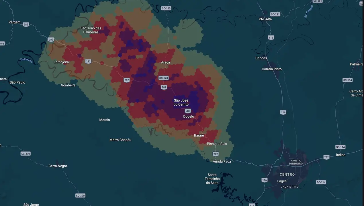 Mapa eleitoral de Tainara Raitz