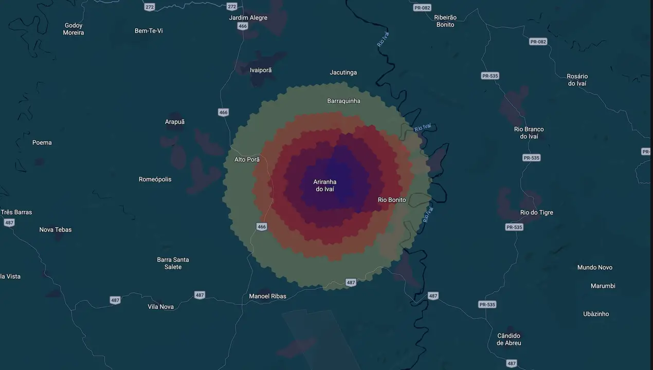 Mapa eleitoral de Thiago