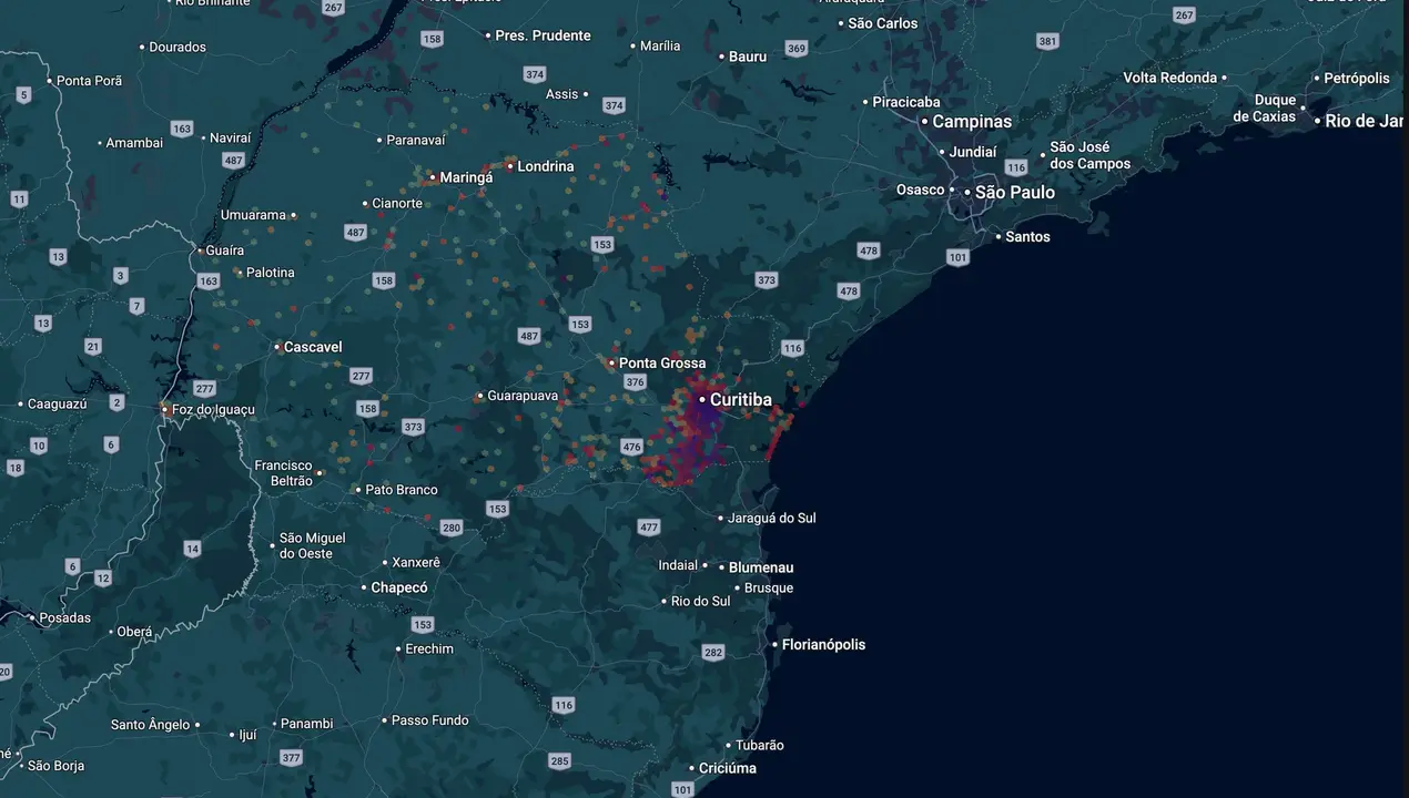 Mapa eleitoral de Thiago Bührer