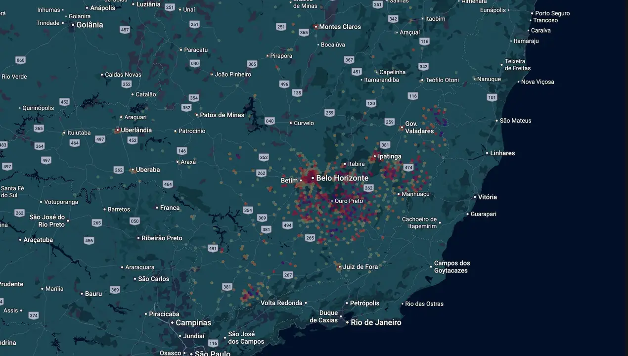 Mapa eleitoral de Thiago Cota