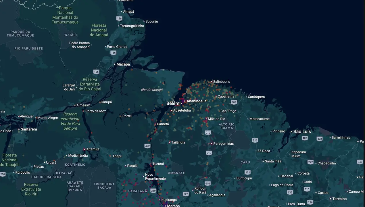 Mapa eleitoral de Thiago Miranda