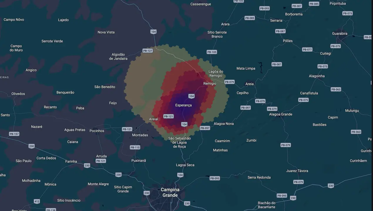Mapa eleitoral de Thiago Moraes