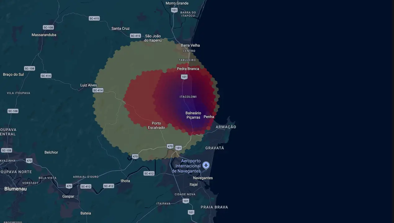 Mapa eleitoral de Tiago Baltt