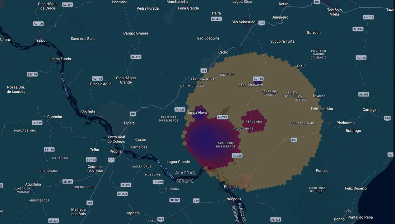 Mapa eleitoral de Tiago Mateus