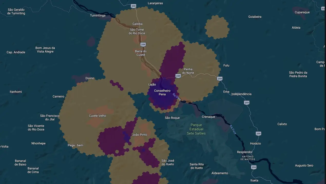 Mapa eleitoral de Tia Nádia