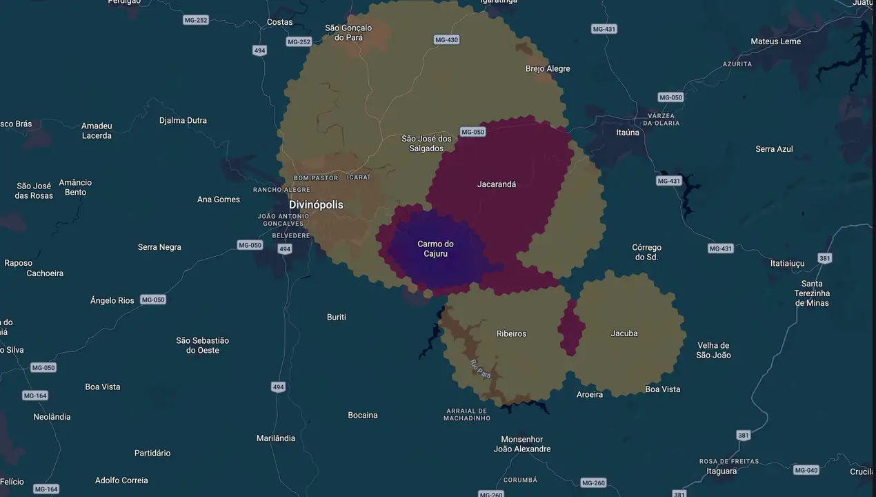 Mapa eleitoral de Vinicius Camargos