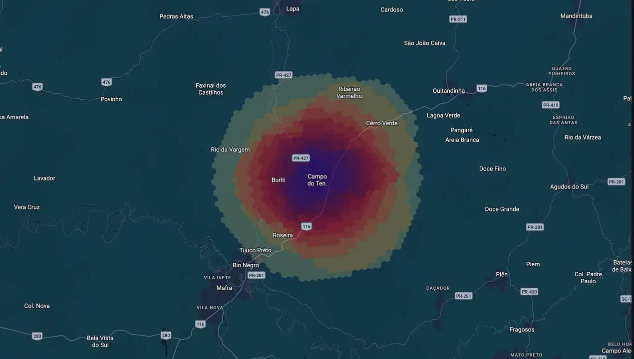 Mapa eleitoral de Weverton Vizentin