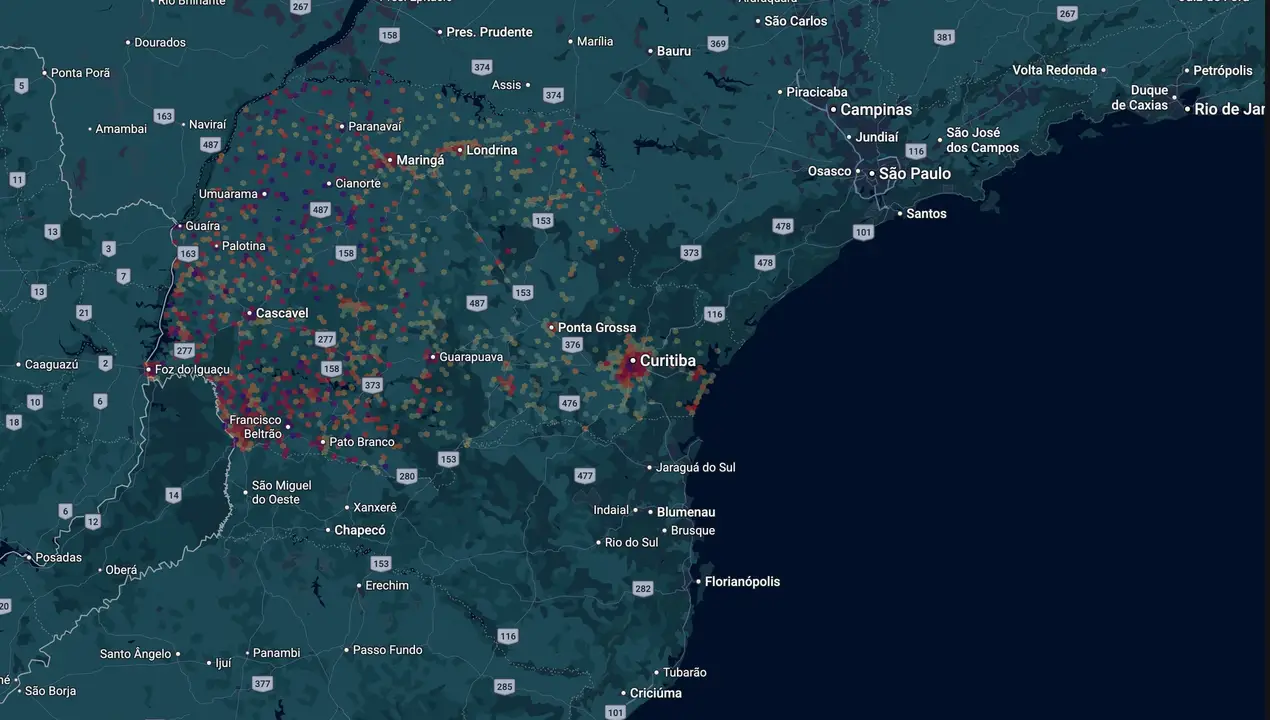 Mapa eleitoral de Zeca Dirceu
