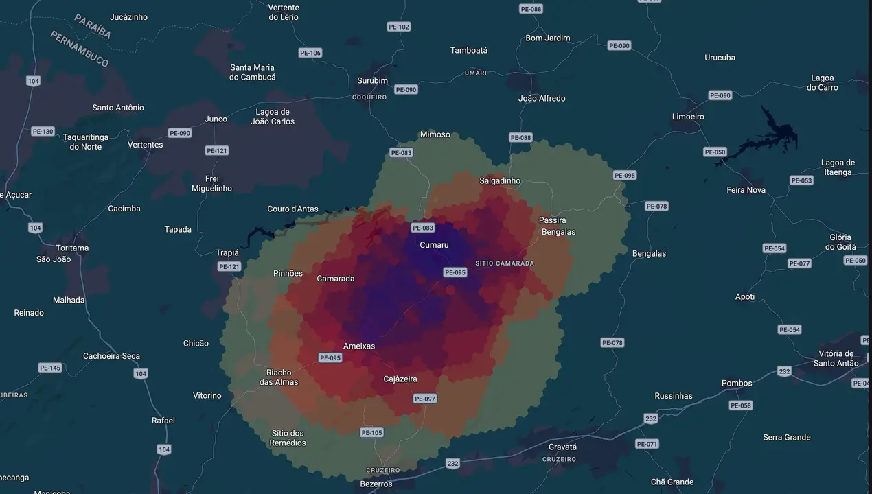 Mapa eleitoral de Zeneide Medeiros